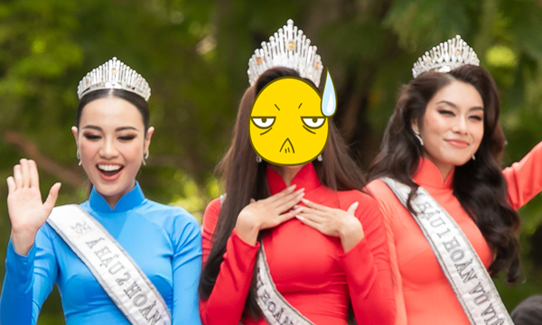 Top 3 Hoa hậu Hoàn vũ Việt Nam diễu hành sau đăng quang