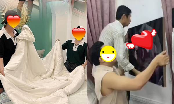 Cặp sao nam Vbiz dọn về chung nhà, đích thân phụ huynh treo ảnh cưới 2 con