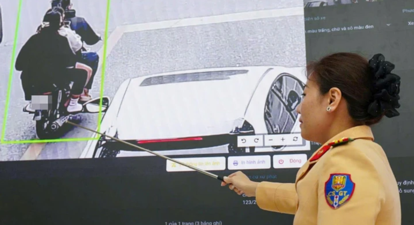    Camera AI phát hiện vi phạm giao thông.