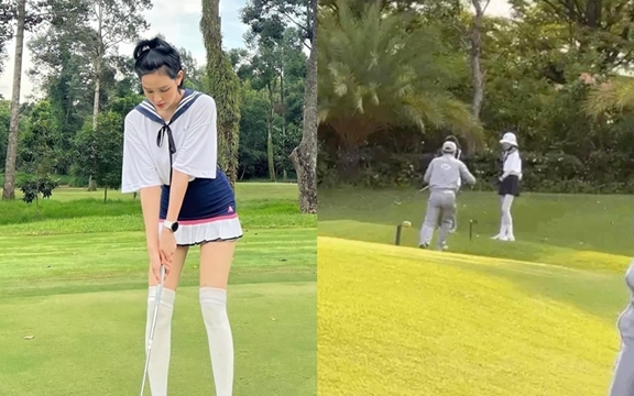 HOT: Lộ clip Hiền Hồ tái xuất trên sân golf sau drama 