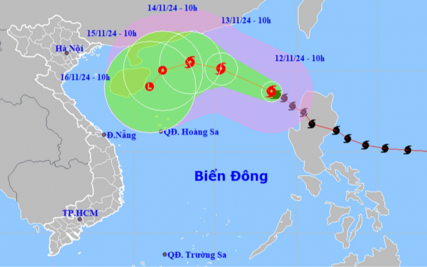 Bão Toraji sẽ suy yếu trên biển, các tỉnh miền Trung mưa lớn