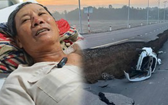 Lời kể rùng mình của đôi vợ chồng trong vụ sập đường dẫn cầu mới khánh thành tại Tây Ninh: 