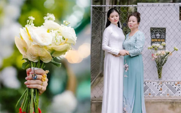 Cô dâu Vĩnh Long chụp ảnh bên ngôi mộ, phía sau là chuyện thắt lòng