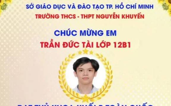 Thủ khoa khối B toàn quốc nói 