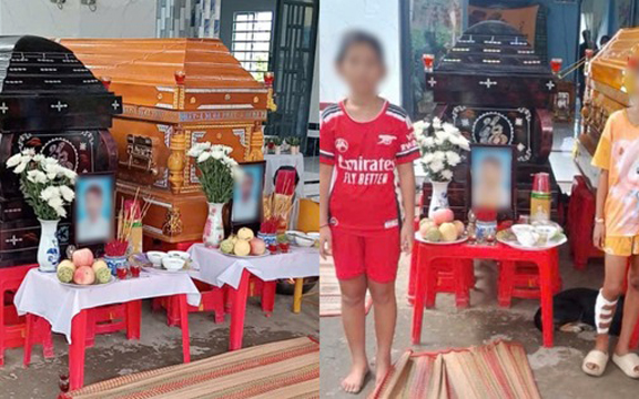 Đôi vợ chồng tử vong khi đưa con đi khám bệnh: Xót xa cảnh đám tang không kèn trống, phải tổ chức nhờ bên nhà người thân, 2 con thất thần bên linh cữu