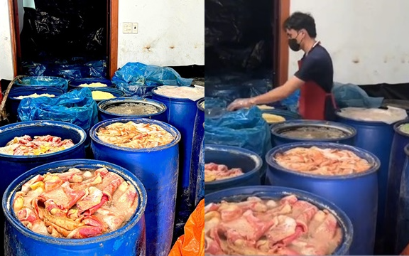 Tận thấy cơ sở sản xuất lạp xưởng từ nguyên liệu thối rữa khiến ai cũng rùng mình
