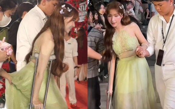 Hòa Minzy chống nạng đến sự kiện, xe lăn phải theo sau, chuyện gì đang xảy ra Hòa Minzy chống nạng đến sự kiện, xe lăn phải theo sau, chuyện gì đang xảy ra