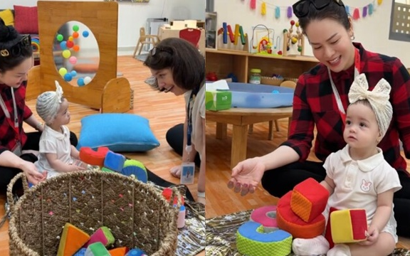 Con gái lai của Nhật Kim Anh chưa biết nói đã phải đi học trường song ngữ, mẹ đại gia phải theo chăm từng chút