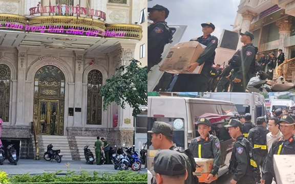 NÓNG: Gần 100 cảnh sát có mặt tại biệt phủ của chủ thẩm mỹ viện Mailisa ở TP.HCM