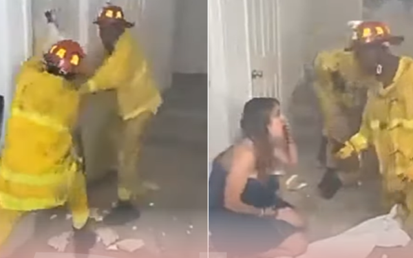 Phá cửa cứu cặp đôi mắc kẹt ở đám cháy, lính cứu hoả ngỡ ngàng bắt ghen tại trận vợ và nhân tình