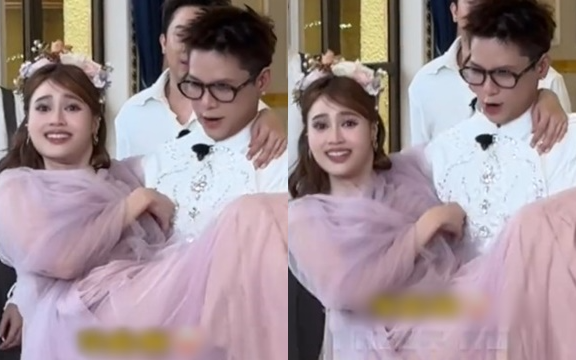 Một nam ca sĩ ẵm Ninh Dương Lan Ngọc, vô tình gặp sự cố ngượng đỏ mặt