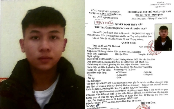 Công an truy nã Vũ Thế Anh