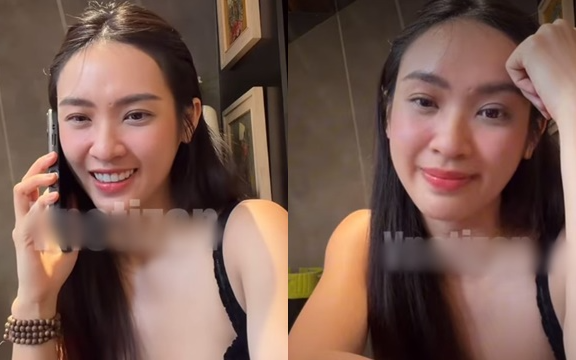 Á hậu Vbiz lúng túng vì để lộ chuyện riêng tư trên sóng livestream