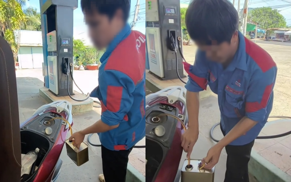 Khách bị rút lại xăng, dắt bộ do thanh toán chuyển khoản