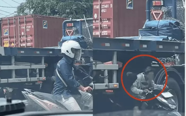 5 triệu người lạnh sống lưng khi xem video 5 xe máy chui gầm container tránh tắc đường: Câu chuyện phía sau