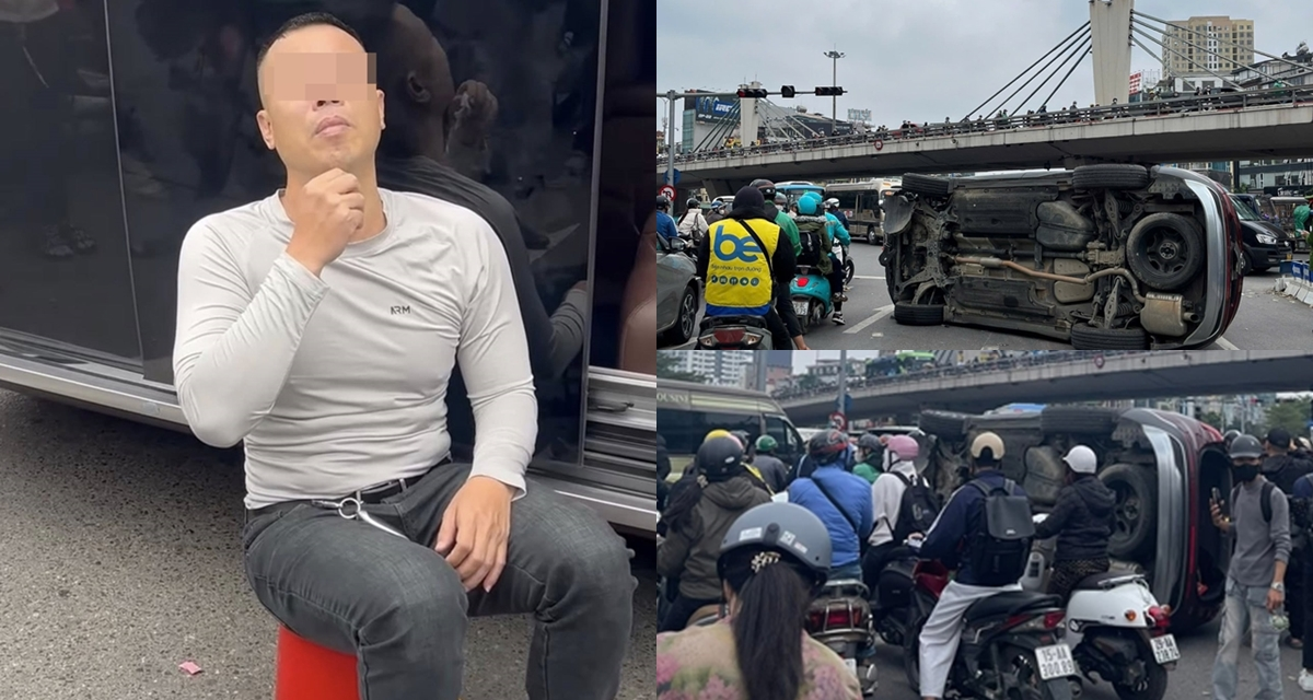 Hé lộ kết quả nồng độ cồn của tài xế ô tô gây tai nạn liên hoàn rồi lật nghiêng ở Ngã Tư Sở