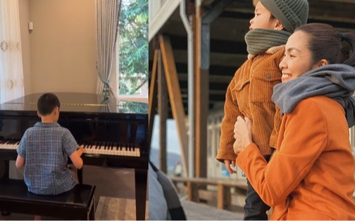 Tình cờ chia sẻ đoạn video "cậu cả" học piano, Tăng Thanh Hà hé lộ cách rèn luyện "người thừa kế" chuẩn phong cách hào môn