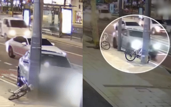 Sốc: Bản tin thời sự công bố clip nữ diễn viên 9X lái ô tô lao lên vỉa hè tông trúng loạt xe đạp và cột điện