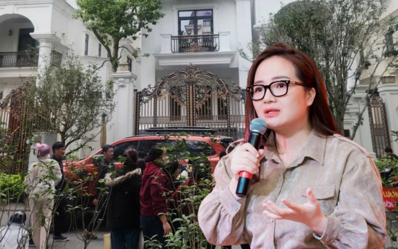 Cảnh tượng lạ trước cửa biệt thự của Hoàng Hường