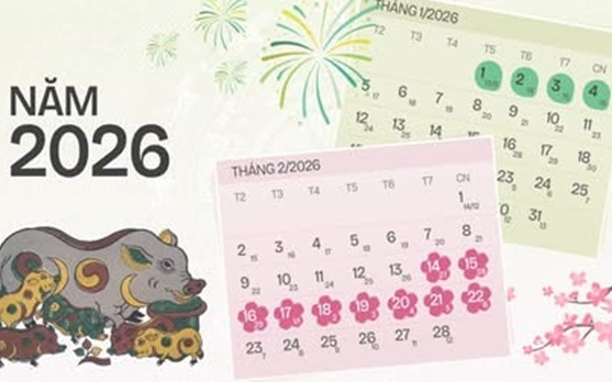Các ngày nghỉ lễ Tết năm 2026