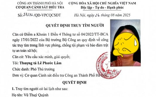 Truy tìm đối tượng Vũ Thúy Quỳnh để phục vụ công tác điều tra