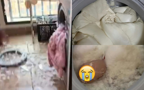 Top 1 hot search: Áo phao lông vũ nổ tung trong máy giặt, 22 triệu người xem đều hồn vía lên mây