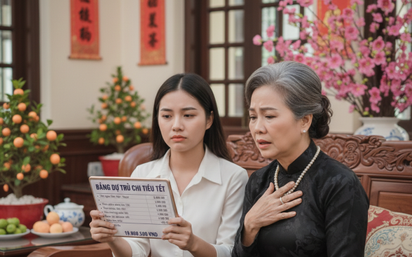 Năm đầu làm dâu, cô vợ trẻ dự trù tiêu Tết 19 triệu đồng, mẹ chồng nhìn bảng chi tiêu cũng chỉ biết 