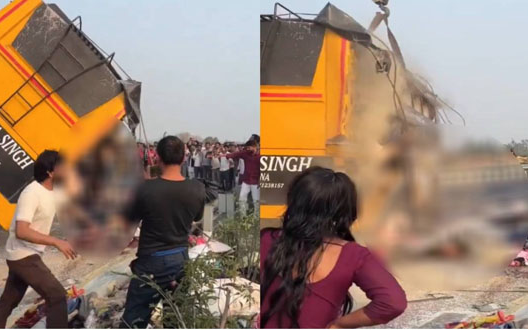 Cảnh tượng kinh hoàng trong vụ lật xe buýt 2 tầng khiến ít nhất 7 người chết, 21 người bị thương