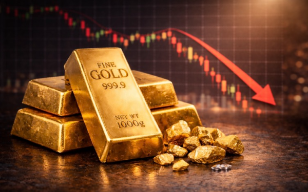 Giá vàng lao dốc mạnh do sức ép từ loạt yếu tố bất lợi