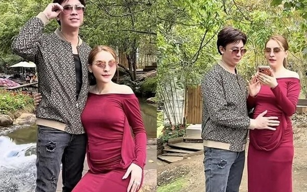 Saka Trương Tuyền mang thai con đầu lòng với Hồ Việt Trung, được bố đơn thân chăm sóc kỹ như em bé