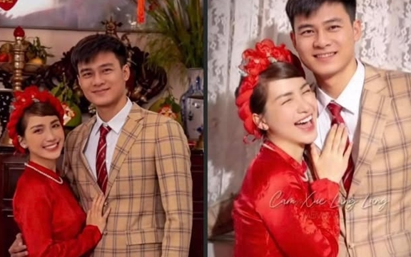 Xôn xao ảnh đám hỏi của Hòa Minzy và Đại úy Thăng Văn Cương