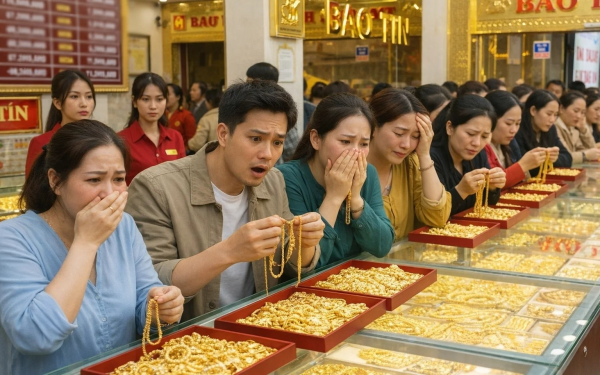 Giá vàng trong nước bất ngờ rớt thảm