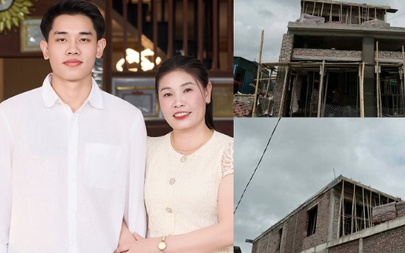 Đình Bắc xây nhà báo hiếu bố mẹ, nhìn phần xây thô đủ thấy độ hoành tráng