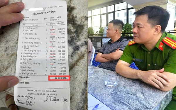 Công an thông tin về vụ việc hóa đơn bữa ăn gần 18 triệu đồng ở Sầm Sơn