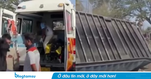 Xe chở khách dự đám cưới bị container đâm trực diện, 13 người thiệt mạng