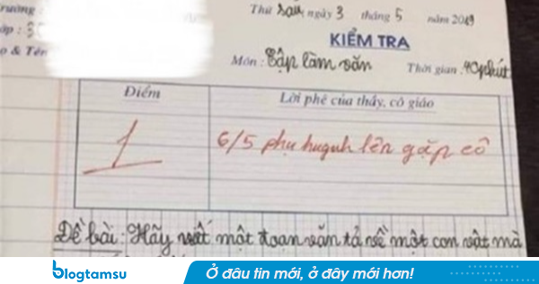 Bài văn tả chó của học sinh lớp 3 bị cô giáo cho 1 điểm và mời phụ huynh lên gặp, dân mạng đọc thử rồi tranh cãi ầm