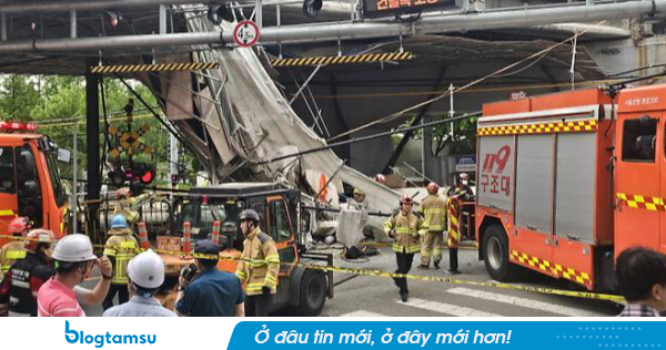 Sập cầu vượt ở Hàn Quốc, nhiều người thương vong, hiện trường thảm khốc ai nhìn cũng đau lòng