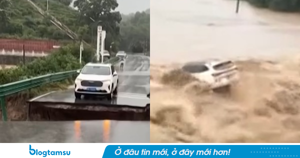 Kinh hoàng khoảnh khắc cầu gãy sập, ô tô bị 