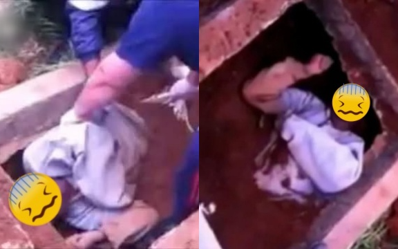 Đi thăm mộ người thân, người phụ nữ hoảng loạn khi thấy một cánh tay thò lên vẫy