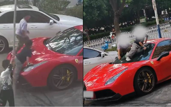 Ferrari 14 tỷ bị 4 đứa trẻ leo lên làm 