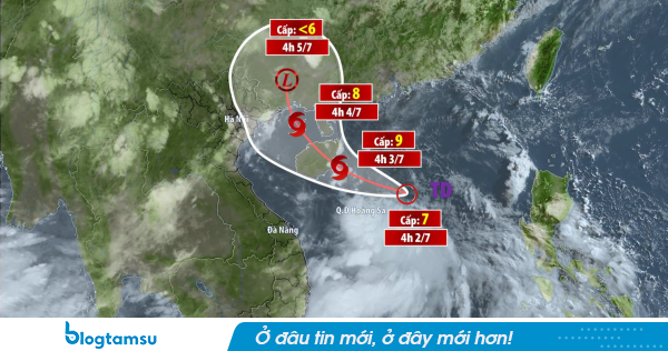 Bão số 1 Maysak liên tục đổi hướng, tiến về vùng biển Hải Phòng - Quảng Ninh, Bắc Bộ mưa rất to từ đêm nay