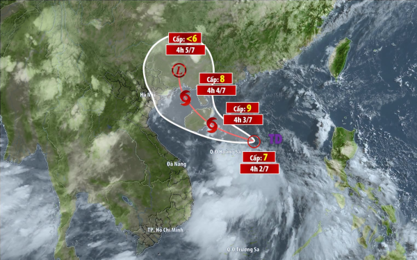 Bão số 1 Maysak liên tục đổi hướng, tiến về vùng biển Hải Phòng - Quảng Ninh, Bắc Bộ mưa rất to từ đêm nay
