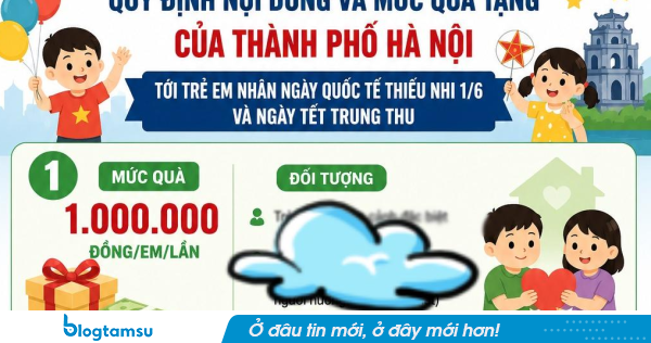 Tin vui: Trẻ em được tặng 1.000.000 đồng/em/lần dịp Tết Trung thu 2026 trong trường hợp nào?