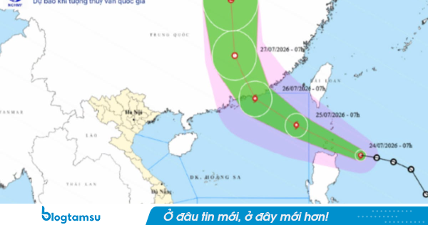 Khẩn: Áp thấp nhiệt đới đã mạnh thành bão Noul, chuẩn bị tiến vào Biển Đông, miền Bắc cảnh báo giông lốc