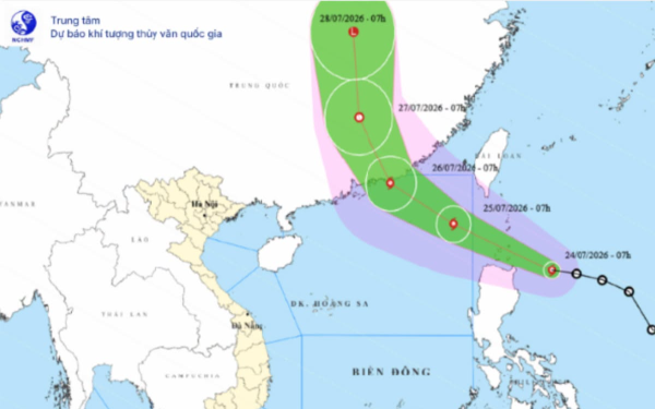 Khẩn: Áp thấp nhiệt đới đã mạnh thành bão Noul, chuẩn bị tiến vào Biển Đông, miền Bắc cảnh báo giông lốc