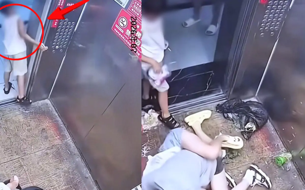 Camera thang máy gây tr:anh c:ãi: Bé trai chặn cửa đợi mẹ, người mẹ hứng làn sóng chỉ trích sau đó
