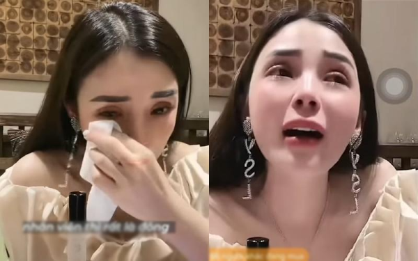 Vợ Huấn Hoa Hồng bật khóc nức nở trên livestream