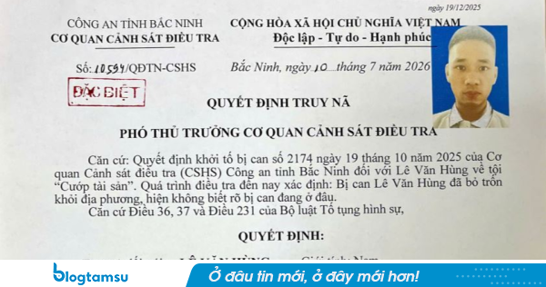 Thông báo truy nã số 17: Truy nã “Đặc biệt nguy hiểm” đối tượng phạm tội “Cướp tài sản”.