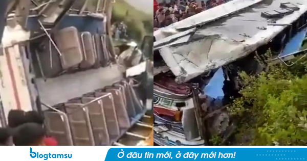 Xe buýt lao xuống vực, lật úp khiến 8 người tử vong, hiện trường đau lòng