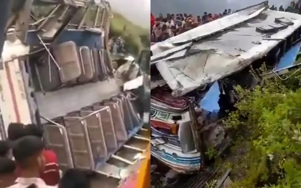Xe buýt lao xuống vực, lật úp khiến 8 người tử vong, hiện trường đau lòng